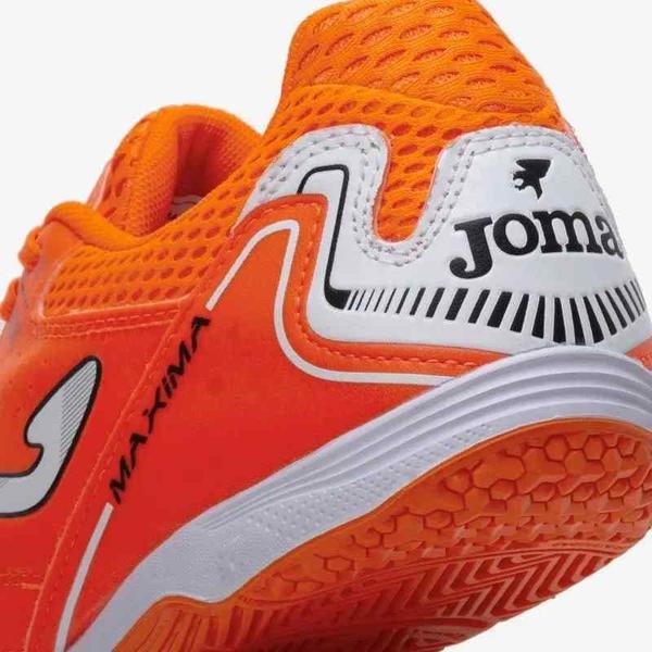 Chuteira de Futsal Joma Maxima - Laranja e Branco Imagem de Chuteira de Futsal Joma Maxima - Laranja e Branco
