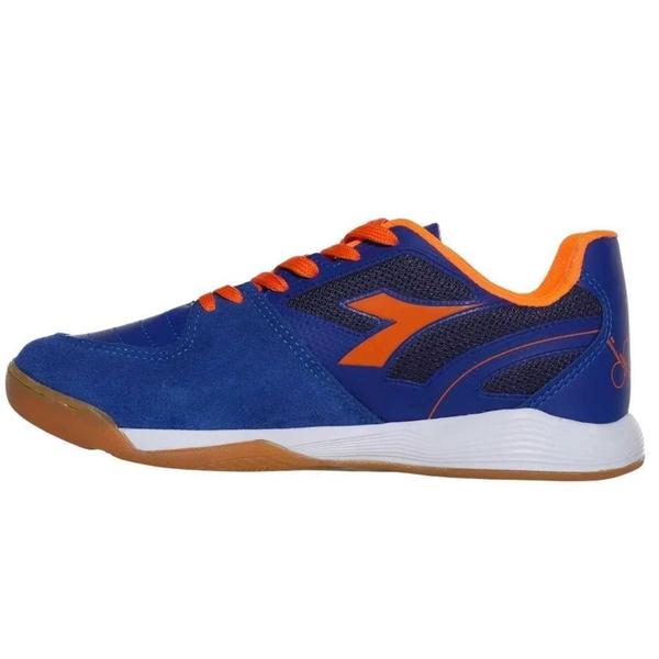 Imagem de Chuteira Diadora Vittoria Futsal Masculino - Azul e Laranja