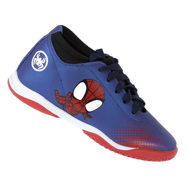 Imagem de Chuteira Dray Futsal 4502 Marvel Homem Aranha Marinho e Vermelha - Infantil