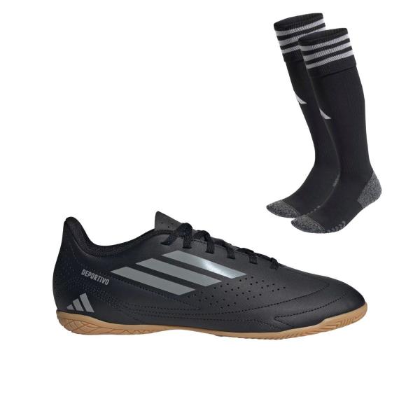 Imagem de Chuteira Futsal Adidas Deportivo III + Meião Adidas Preto