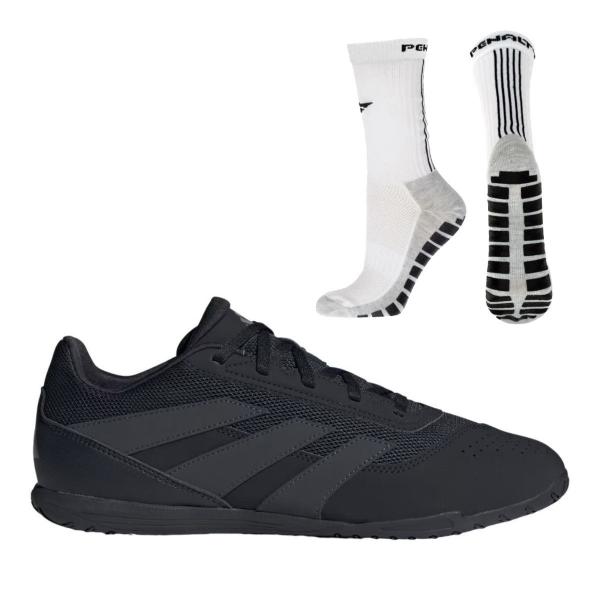 Imagem de Chuteira Futsal Adidas Predator 24 Club + Meia Antiderrapante Branca