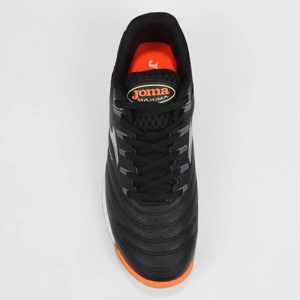 Imagem de Chuteira Futsal Joma Máxima Preto+laranja