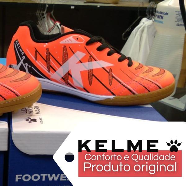 Imagem de Chuteira Futsal Kelme Turbo Infantil Profissional Antiderrapante