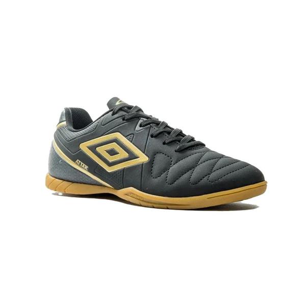 Imagem de Chuteira Futsal Umbro Attak Eternal - Preto/Dourado