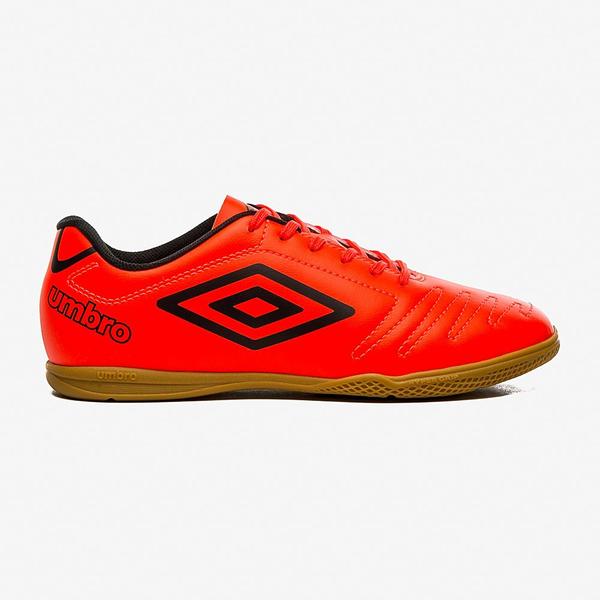 Imagem de Chuteira Futsal Umbro Class  Cor: Coral E Preto - Tamanho: 41