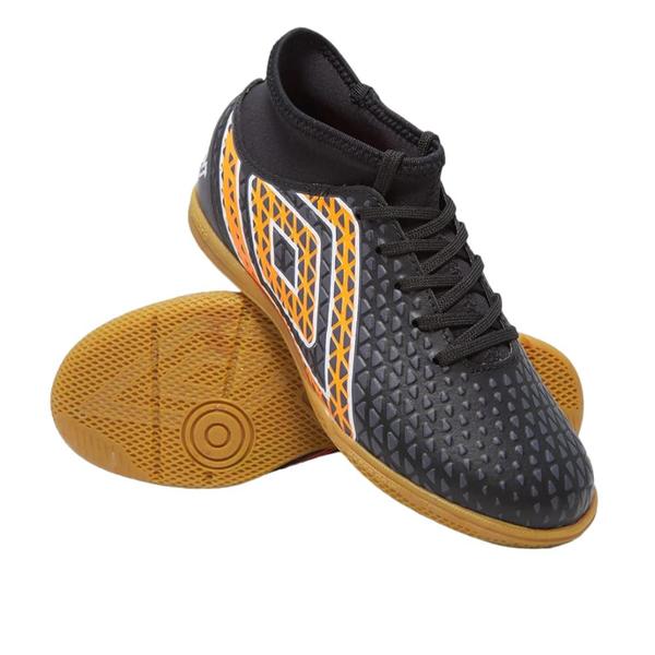 Imagem de Chuteira Futsal Umbro Mutant Jr - Preto/Laranja/Branco