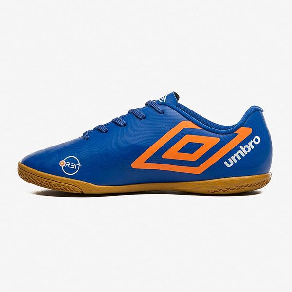 Imagem de Chuteira Futsal Umbro Orbit Cor: Azul E Laranja - Tamanho: 40