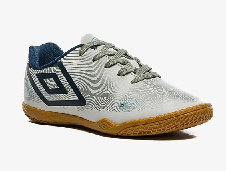 Imagem de Chuteira Futsal Umbro Orbit Jr - Branco e Marinho