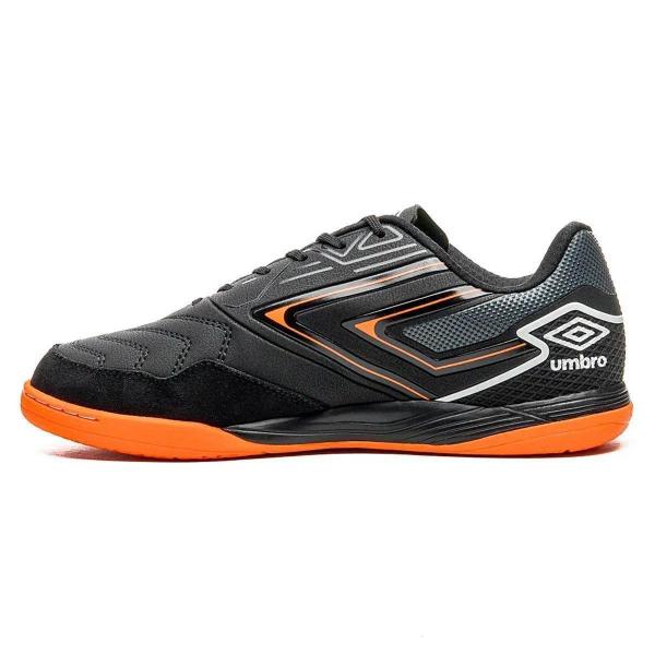 Imagem de Chuteira Futsal Umbro Pró 5 Bump Club Unissex - Grafite+Laranja