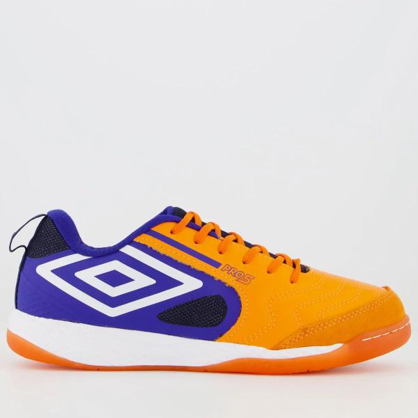 Imagem de  Chuteira Futsal Umbro Pró 5 Bump - Laranja + Azul