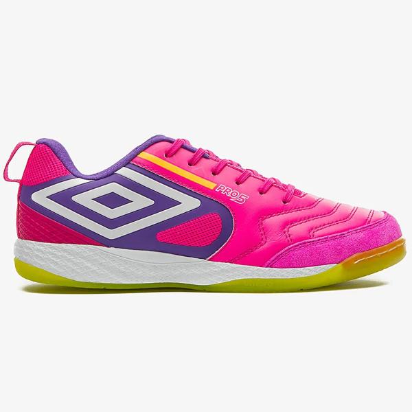 Imagem de Chuteira Futsal Umbro Pro 5 Bump Unissex Rosa Roxo