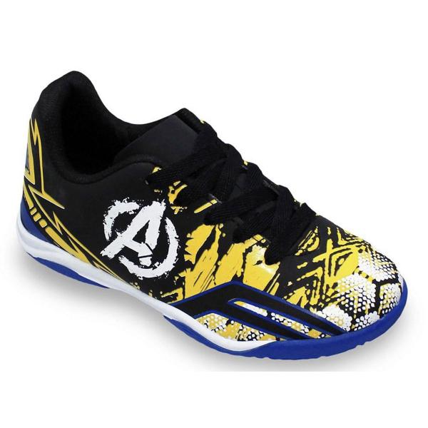 Imagem de Chuteira Infantil Futsal Dray Marvel Vingadores - Preto e Amarelo