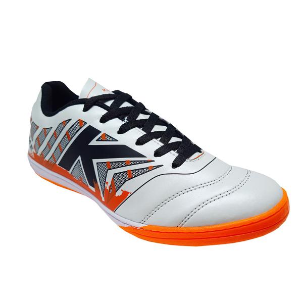 Imagem de Chuteira Kelme Sin Improove Futsal Infantil - Branco e Laranja