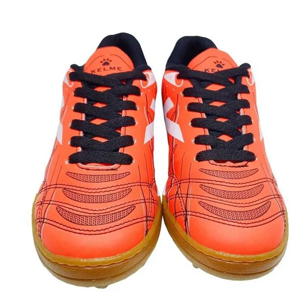 Imagem de Chuteira  Kelme Sin Turbo Tf Society Jr - Laranja e Branco