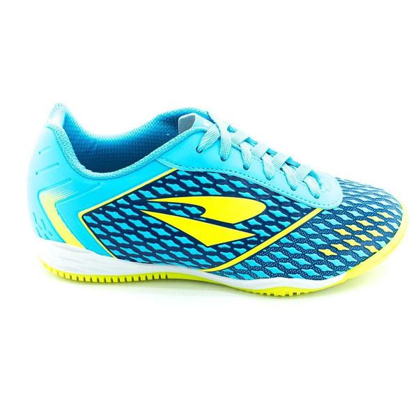 Imagem de Chuteira Masculina Dray Indoor Topfly 5000160068A - Azul Celeste e Verde Limão