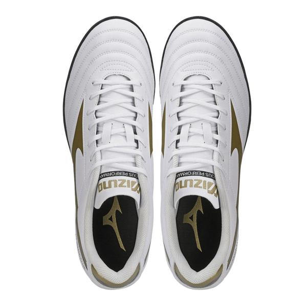 Chuteira Mizuno Society Morelia Club AS Branco e Dourado - Masculino Imagem de Chuteira Mizuno Society Morelia Club AS Branco e Dourado - Masculino