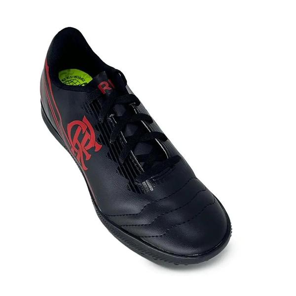 Imagem de Chuteira oxn dynamic 2 fla society pro pvc infantil - preto/preto/vermelho