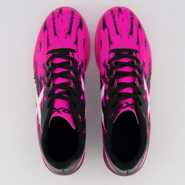 Imagem de Chuteira Oxn Fusion Grip 3 Futsal Preta e Rosa