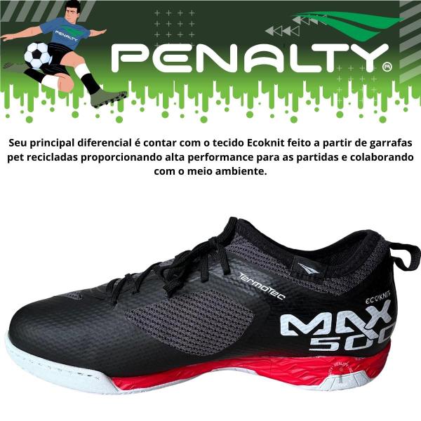 Imagem de Chuteira Penalty Futsal Max 500 Ecoknit XXI Tenis Futebol Quadra