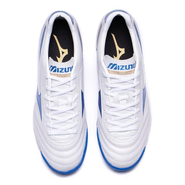 Imagem de Chuteira Society Mizuno Morelia Classic AS Branco/azul