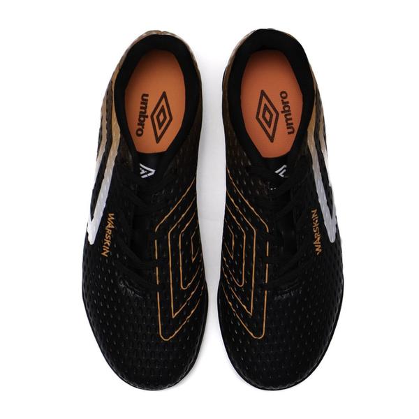 Imagem de Chuteira Society Umbro Warskin Preto/Laranja