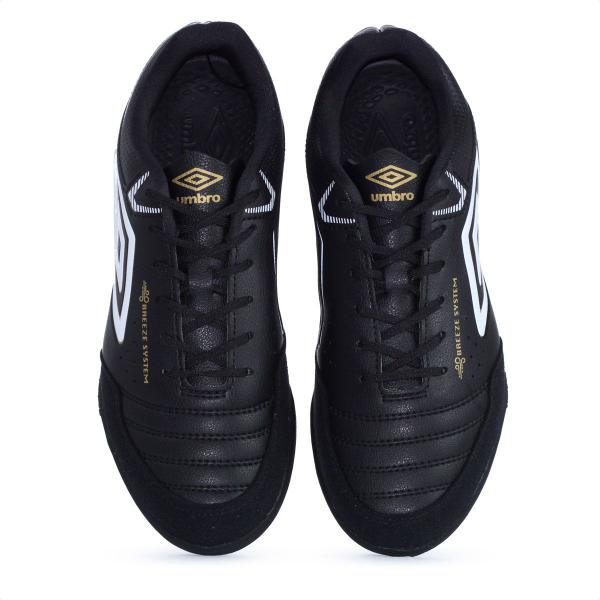 Imagem de Chuteira Society Umbro X-Comfort Preto Branco e Dourado - Masculino