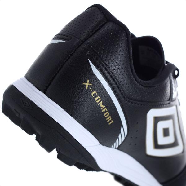 Imagem de Chuteira Society Umbro X-Comfort Preto Branco e Dourado - Masculino