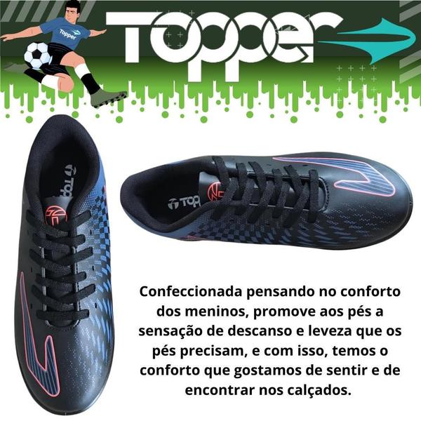 Imagem de Chuteira Topper Society Lançamento Tenis Masculina de futbol para Quadra de Grama Sintetica Strike 3