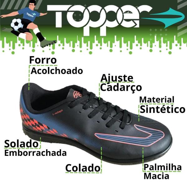 Imagem de Chuteira Topper Society Lançamento Tenis Masculina de futbol para Quadra de Grama Sintetica Strike 3