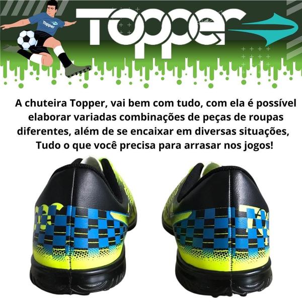 Imagem de Chuteira Topper Society Lançamento Tenis Masculina de futbol para Quadra de Grama Sintetica Strike 3