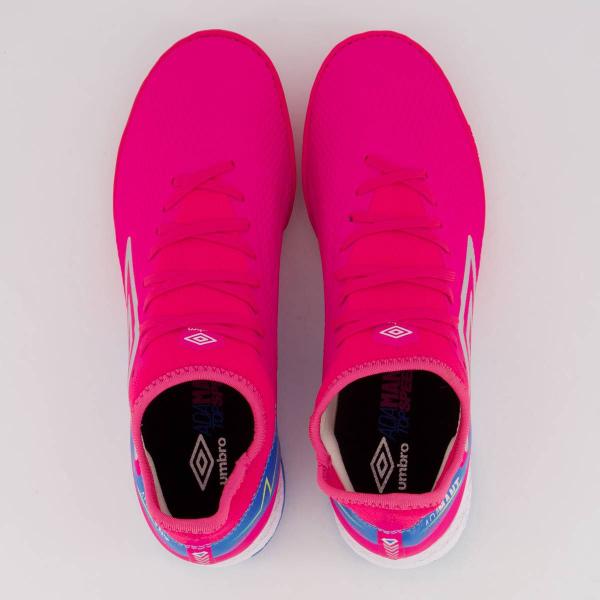 Imagem de Chuteira Umbro Adamant Top Speed Premier Society Rosa Fluorescente