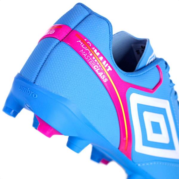 Imagem de Chuteira umbro Campo Adamant Master Class Club Azul Cinza e Rosa - Masculino