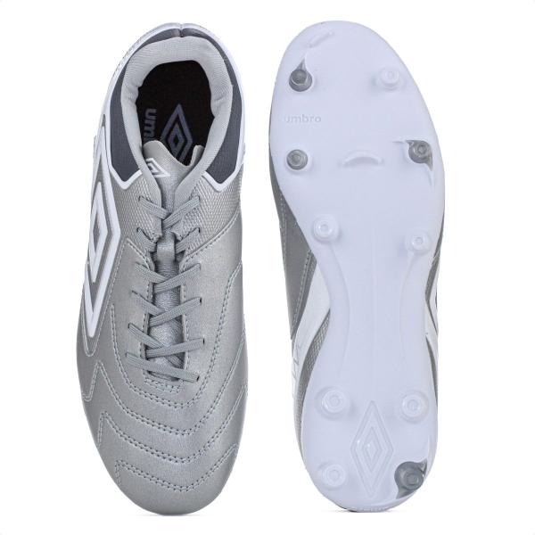 Imagem de Chuteira Umbro Campo Adamant Master Class Club Prata e Branco - Masculino