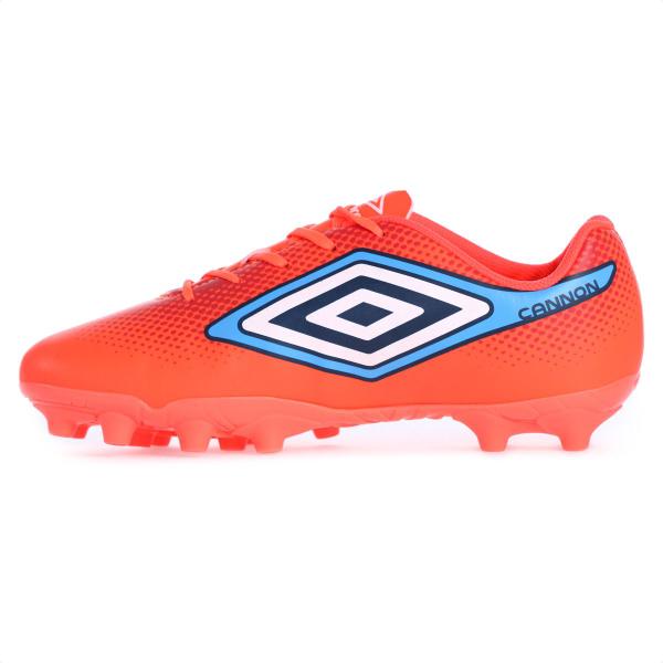 Imagem de Chuteira Umbro Campo Cannon Coral Vermelho e Azul - Masculina