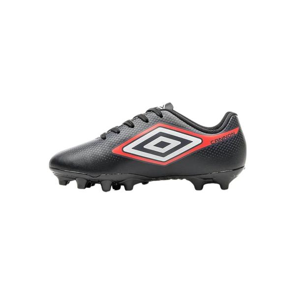 Imagem de Chuteira Umbro Campo Cannon Jr Preto e Vermelho - Infantil