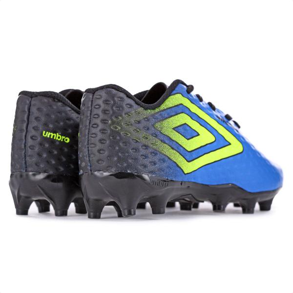 Imagem de Chuteira Umbro Campo Warskin JR Azul Limão e Preto - Infantil