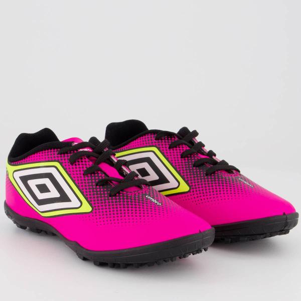 Imagem de Chuteira Umbro Cannon Society Juvenil Rosa Fluorescente