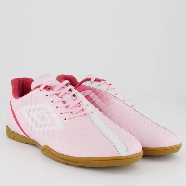 Imagem de Chuteira Umbro Fifty IV Futsal Rosa e Branca