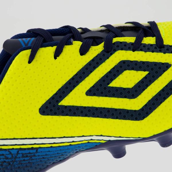 Imagem de Chuteira Umbro Force Campo Amarela e Azul