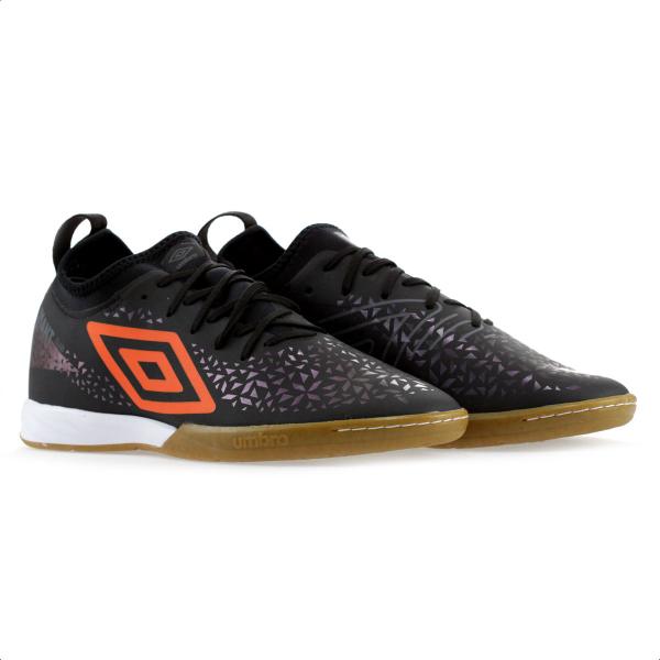 Imagem de Chuteira Umbro Futsal Adamant Club Preto e Laranja - Masculina