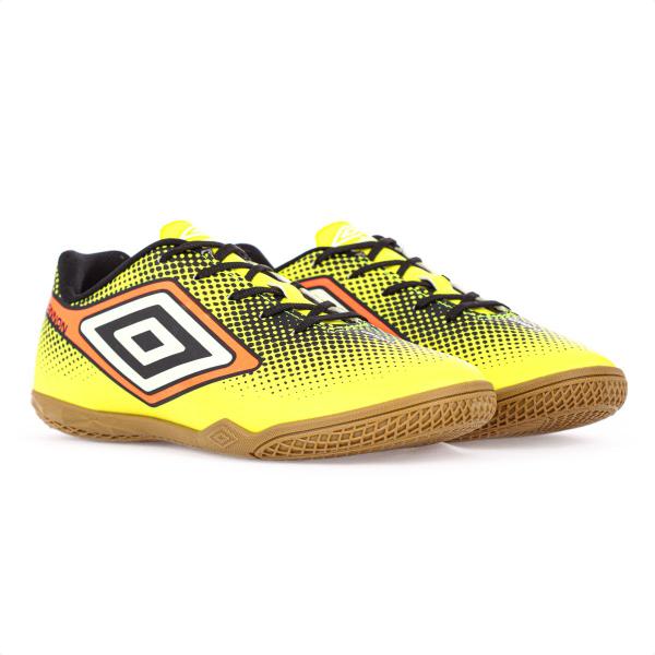 Imagem de Chuteira Umbro Futsal Cannon Amarelo Laranja e Preto - Masculina