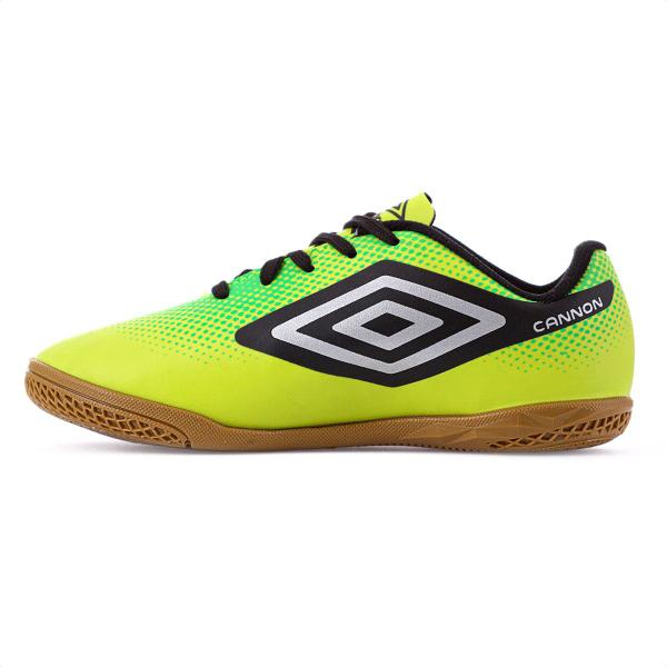 Imagem de Chuteira Umbro Futsal Cannon Jr Verde e Preto - Infantil 