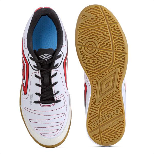 Imagem de Chuteira Umbro Futsal Class + Branco Vermelho e Preto - Masculino