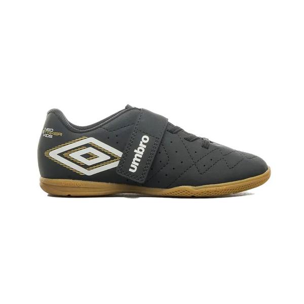 Imagem de Chuteira Umbro Futsal Neo Striker Kids - Preto/Branco/Dourado