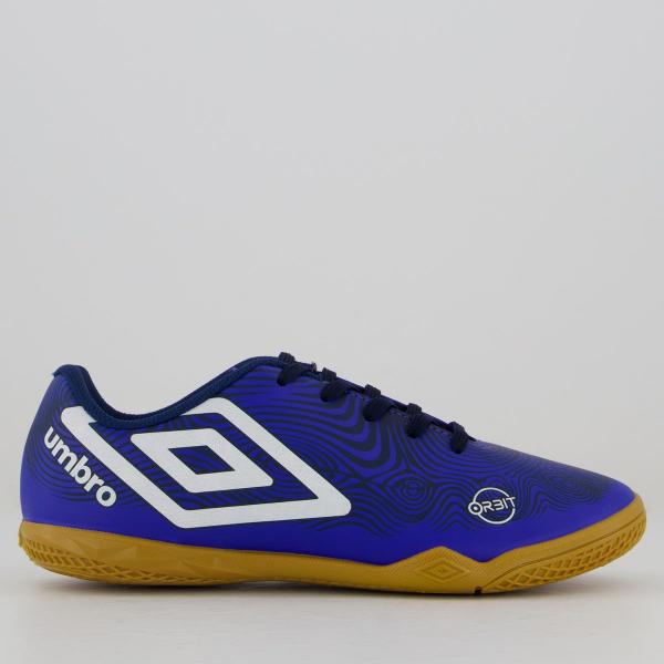 Imagem de Chuteira Umbro Orbit Futsal Juvenil Azul e Branca