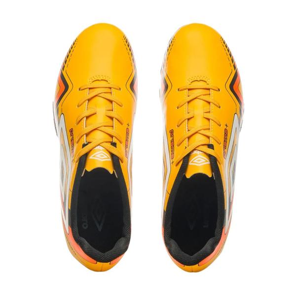 Imagem de Chuteira Umbro Prisma + Campo Masculina Amarelo Branco Laranja