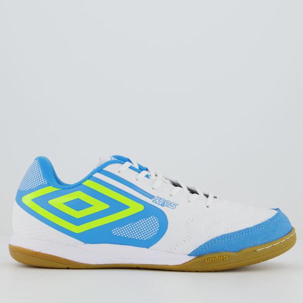 Imagem de Chuteira Umbro Pro 5 Bump Club Futsal Branca e Azul