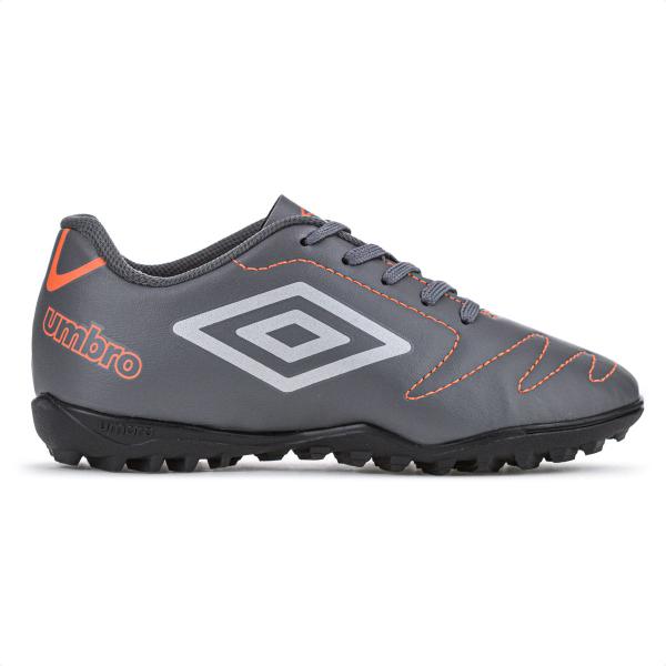 Imagem de Chuteira Umbro Society Class 2.2 Jr Grafite Prata e Laranja - Infantil