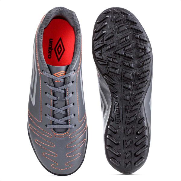 Imagem de Chuteira Umbro Society Class Grafite Laranja e Prata - Masculino