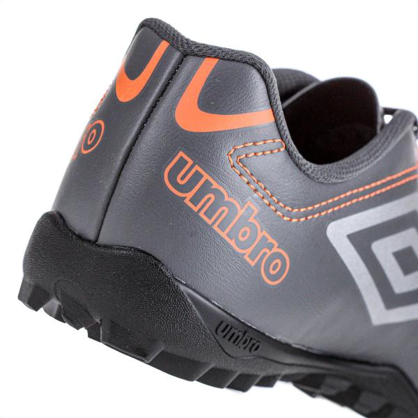 Imagem de Chuteira Umbro Society Class Grafite Laranja e Prata - Masculino